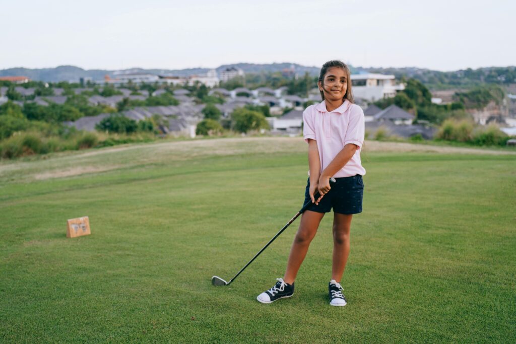 Junior golfer on course without keeping score
